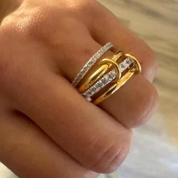 Neiman Marcus 18k Gold Plated Royalty Interlocking Ring - Picture 4 of 9